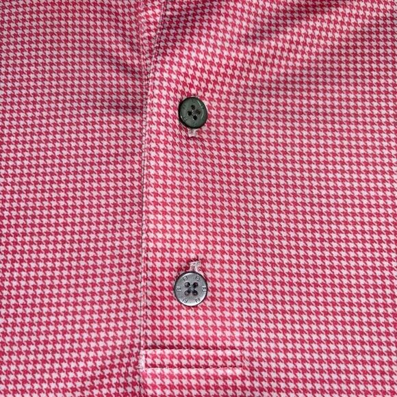 FootJoy Heather Lisle Houndstooth Self Collar Golf Polo Pink Azalea / White medi - Picture 10 of 10